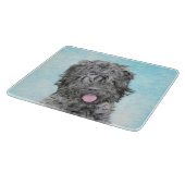 Schwarze Russische Terrier-Malerei - Niedlicher Or Schneidebrett (Ecke)
