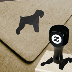 Schwarze russische Terrier-Silhouette Gummistempel