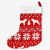 Schwarze Russische Terrier Silhouetten Hunde Holid Kleiner Weihnachtsstrumpf (Rückseite)