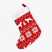 Schwarze Russische Terrier Silhouetten Hunde Holid Kleiner Weihnachtsstrumpf (Rückseite (Hängend))