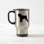 Schwarze russische Terrier-Silhouetten Reisebecher (Links)