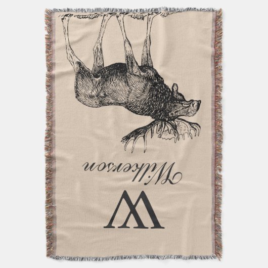 Schwarze Rustikale Elsenillustration - Personalisi Decke (Vorderseite Vertikal)