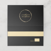 Schwarze Rustikale goldene Rahmen und Hochzeit Platzkarte (Außenseite Aufgefaltet)