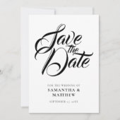 Schwarze Rustikale Kalligraphie Save the Date Einl (Vorderseite)