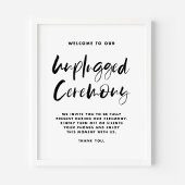 Schwarze Rustikale Kalligraphie Unplugged Zeremoni Poster