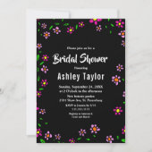 Schwarze Rustikale Rose Blumenkohl Brautparty Einladung (Vorderseite)