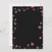 Schwarze Rustikale Rose Blumenkohl Brautparty Einladung (Rückseite)