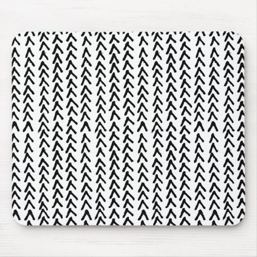 Schwarze Rustikale Tribal Muster Mousepad (Vorne)