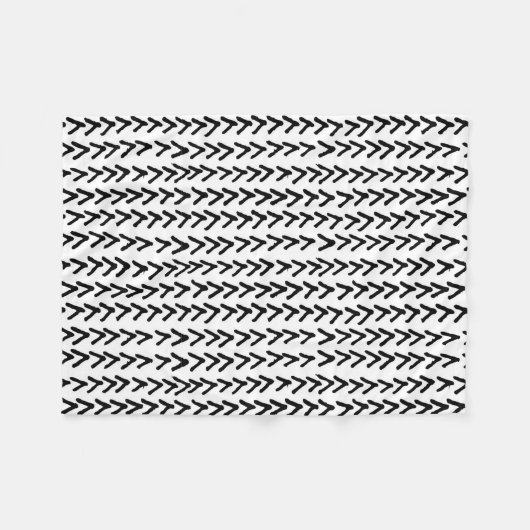 Schwarze Rustikale Tribal-Muster schwarz Fleecedecke (Vorderseite (Horizontal))