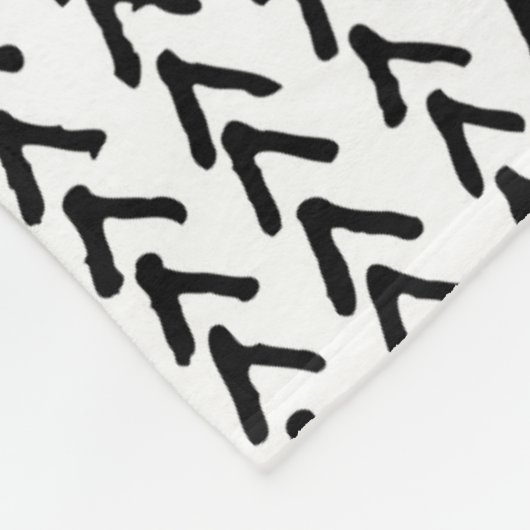 Schwarze Rustikale Tribal-Muster schwarz Fleecedecke (Ecke)