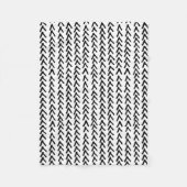 Schwarze Rustikale Tribal-Muster schwarz Fleecedecke (Vorderseite)