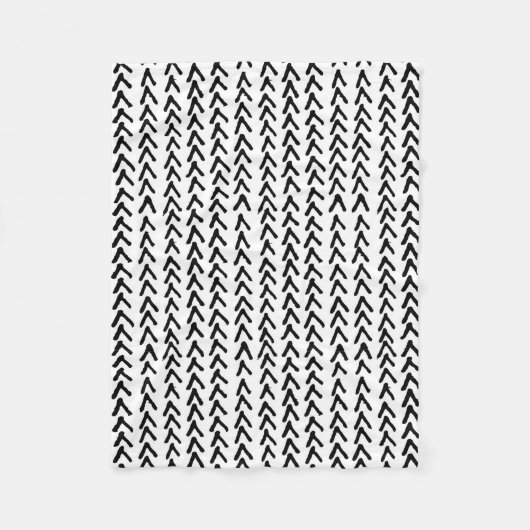 Schwarze Rustikale Tribal-Muster schwarz Fleecedecke (Vorderseite)