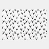 Schwarze rustikale Urlaubsmuster Holzbaumen Karier Geschenkpapier Set (Vorderseite 2)