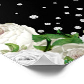 Schwarze Rustikale, weiße Rosen-String-Lichter Wil Poster (Ecke)