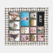 Schwarze Sahne 12 Foto modern, minimalistisch abst Fleecedecke (Vorderseite (Horizontal))