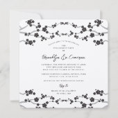 Schwarze Sakura Kirschblüten Klassische Asiatische Einladung (Vorderseite)