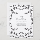 Schwarze Sakura Kirschblüten Stilvolle Asiatische  Einladung (Rückseite)