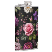 Schwarze Samt-Rose  Flachmann (Rechts)