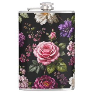 Schwarze Samt-Rose  Flachmann