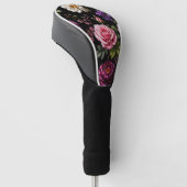 Schwarze Samt-Rose Golf Headcover (angewinkelt)