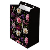 Schwarze Samt-Rose Mittlere Geschenktüte (Rückseite Schrägansicht)