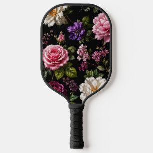 Schwarze Samt-Rose Pickleball Schläger