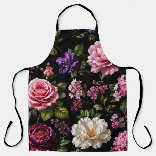 Schwarze Samt-Rose Schürze