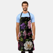 Schwarze Samt-Rose Schürze (Getragen)
