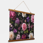 Schwarze Samt-Rose Wandteppich Mit Holzrahmen (Gewinkelt)