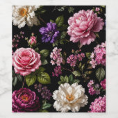 Schwarze Samt-Rose  Weinetikett (Einzelnes Label)