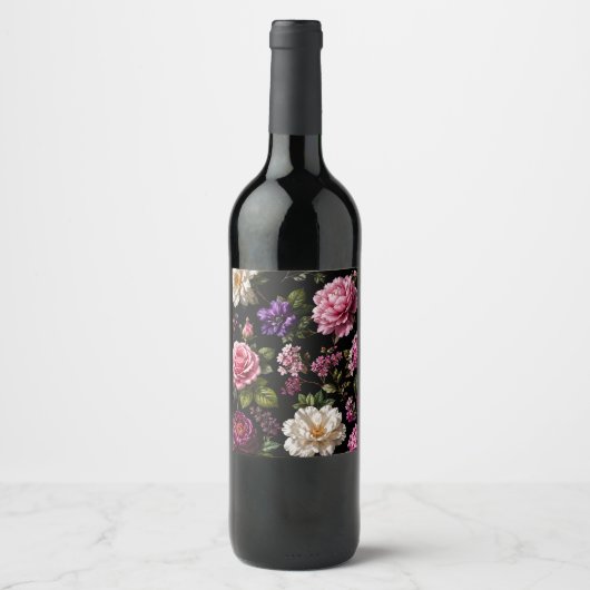 Schwarze Samt-Rose  Weinetikett (Vorderseite)