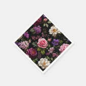Schwarze Samtrose Serviette (Ecke)