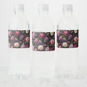 Schwarze Samtrose Wasserflaschenetikett (Flaschen)