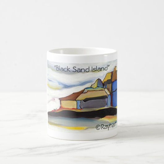 Schwarze Sand-Insel durch Rayhart Kaffeetasse (Mittel)