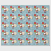 Schwarze Sankt mit Geschenken Geschenkpapier (Flach)