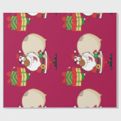 Schwarze Sankt mit Geschenken Geschenkpapier (Flach)