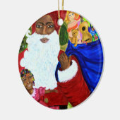 Schwarze Sankt-Weihnachtsverzierungen - Keramik Ornament (Links)