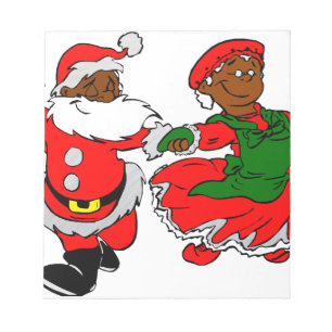 schwarze Santa Mrs. Claus Notizblock