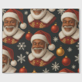 Schwarze Santa-Rolle Geschenkpapier (Flach)