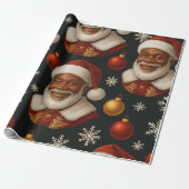 Schwarze Santa-Rolle Geschenkpapier (Ungerollt)