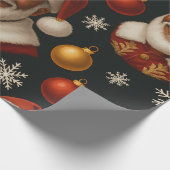 Schwarze Santa-Rolle Geschenkpapier (Ecke)