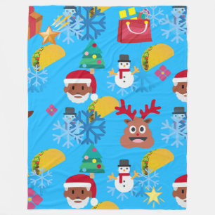 schwarze Santa-Taco-Weihnachtsdecke Fleecedecke