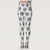 Schwarze satanische Pentagram-Leggings Leggings (Vorderseite)