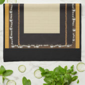 Schwarze Satin-Seidenstoff Foto Rahmen verziert Wi Handtuch (Gefaltet)