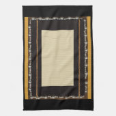 Schwarze Satin-Seidenstoff Foto Rahmen verziert Wi Handtuch (Vertikal)