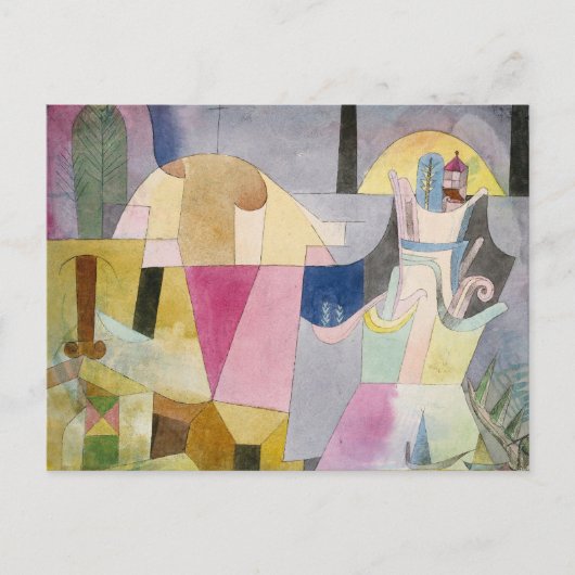 Schwarze Säulen in einer Landschaft | Paul Klee Postkarte (Vorderseite)