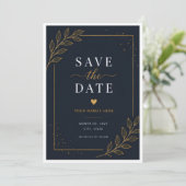 Schwarze Save-the-Date-Karte Save The Date (Stehend Vorderseite)