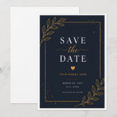 Schwarze Save-the-Date-Karte Save The Date (Vorne/Hinten)