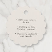 Schwarze Scallop Creamed Honey Tag mit Honigbiene Geschenkanhänger (Rückseite)