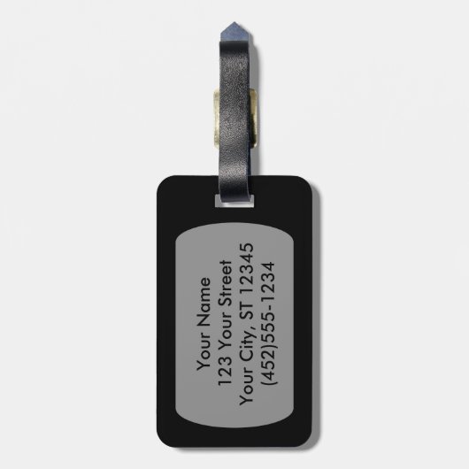 Schwarze Schablone Gepäckanhänger (Rückseite vertikal)